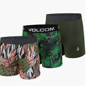 Volcom Men's Boxer Briefs 3 Pack Tropical Colors Performance Stretch Choose Size